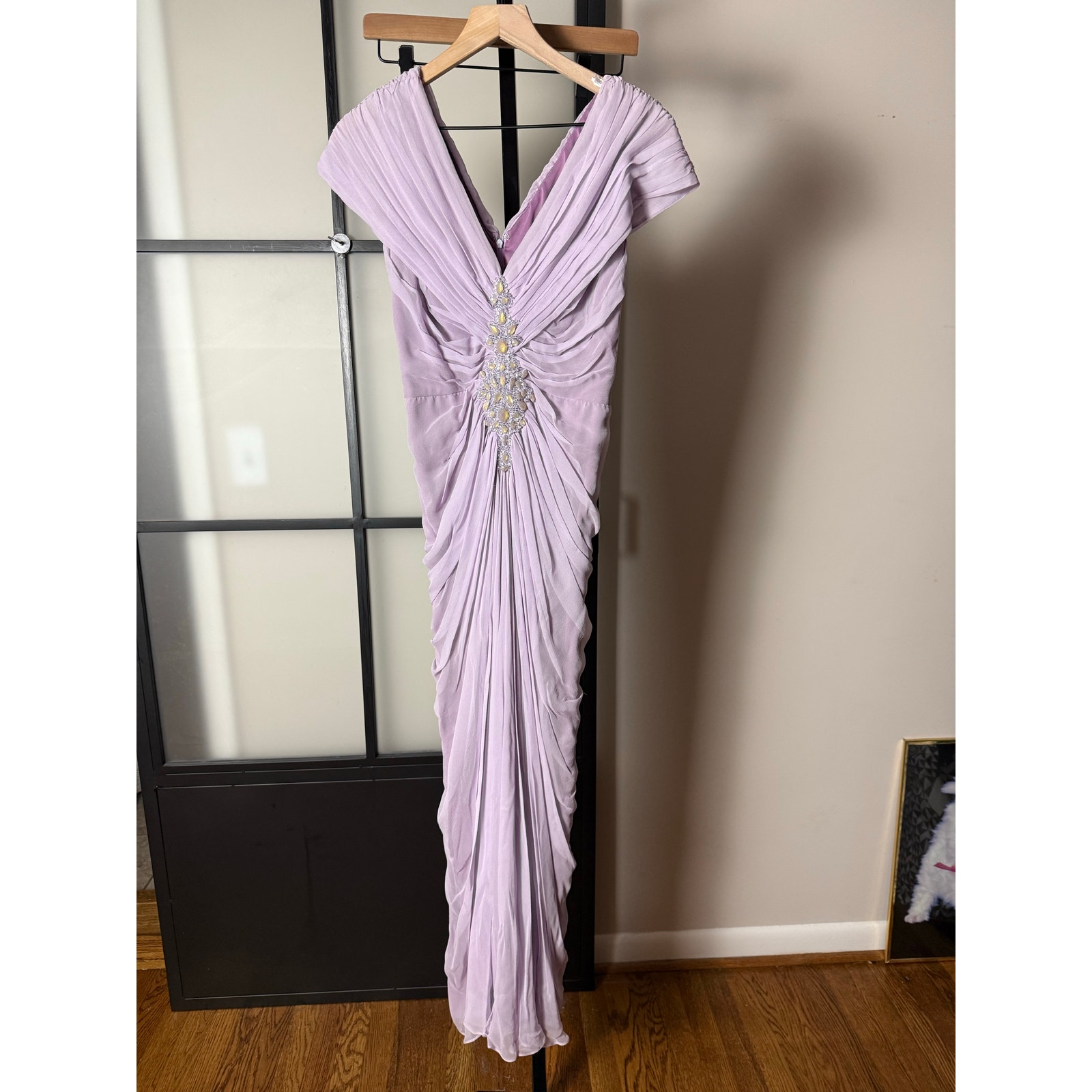 Tadashi Shoji Lilac Ruched Dress Size 6